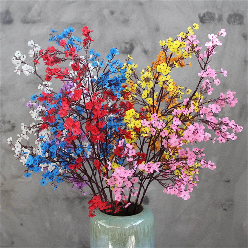 Artificial Plants Beautiful Blue BabysBreath Christmas Decor Fake Plastic Flowers for Home Wedding Bridal Festival Party Vase
