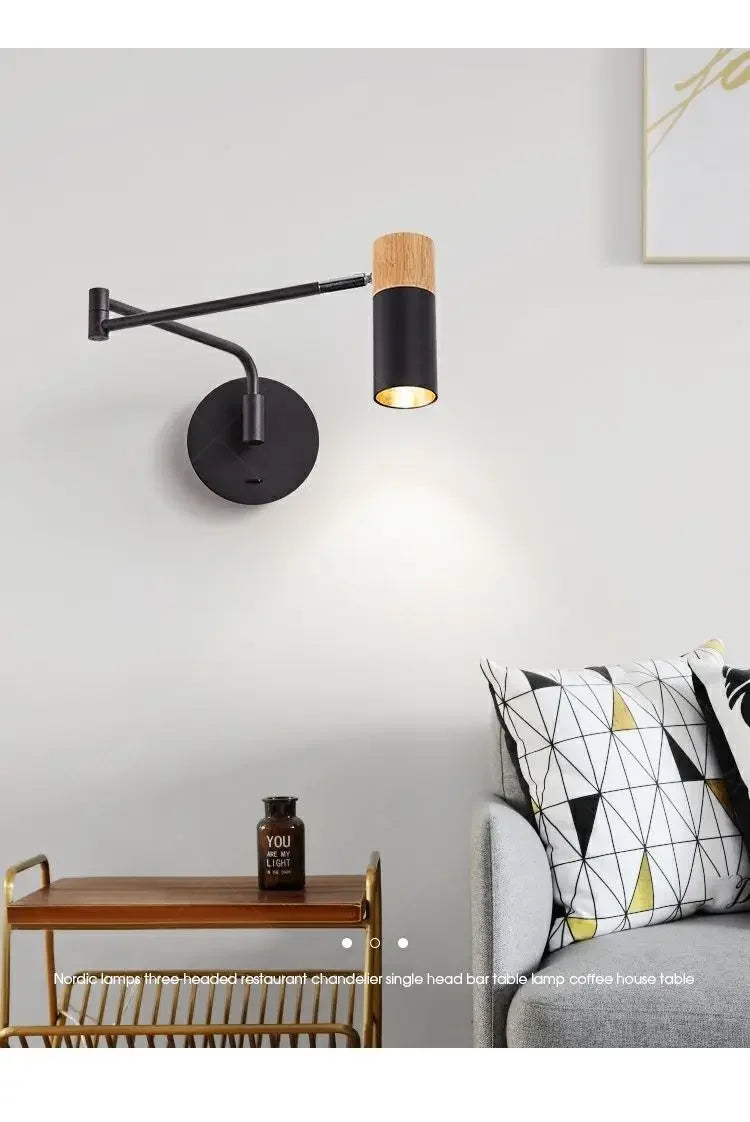 Modern Living Room Rocking Arm Wall Lamp bedlamps for bedroom Hotel Creative Telescopic Foldable Reading Wall Lamps