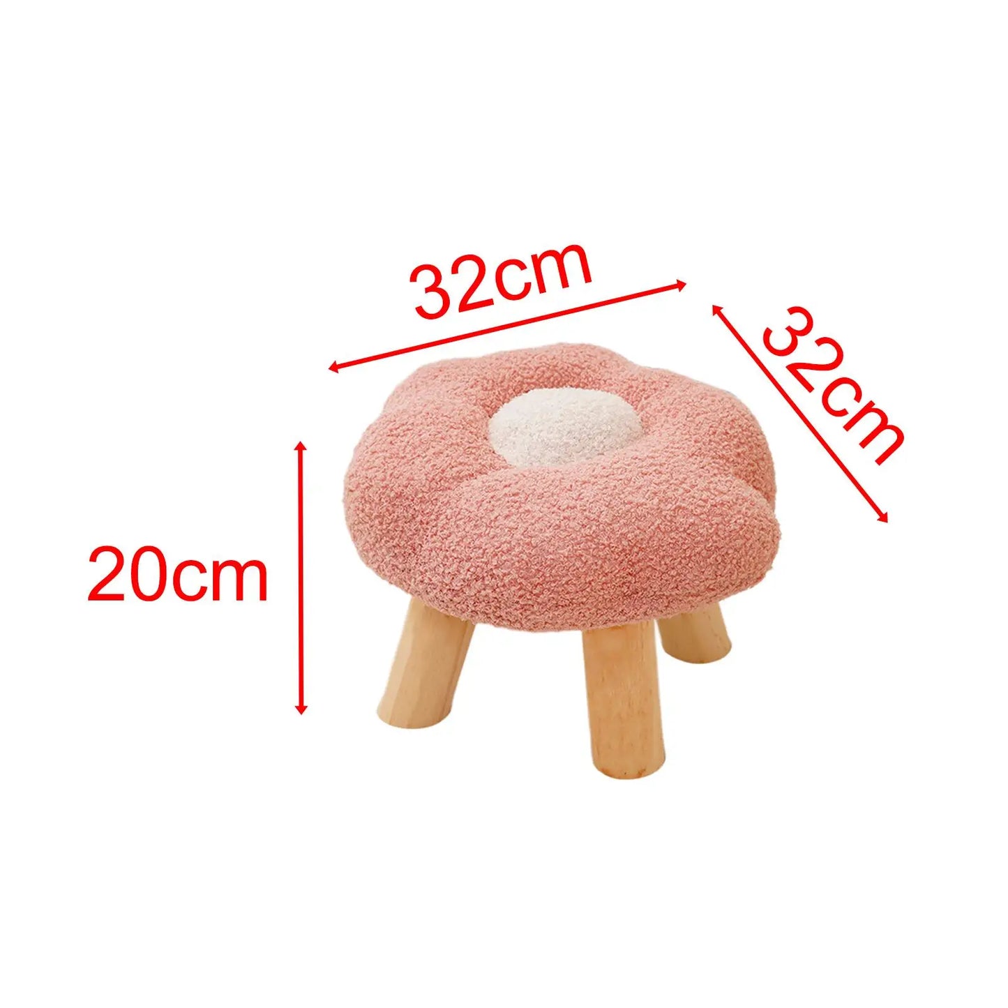 Wooden Small Foot Stool Non Slip Foot Rest Under Desk Footrest Ottoman Soft Stool for Playroom Apartment Porch Bedroom