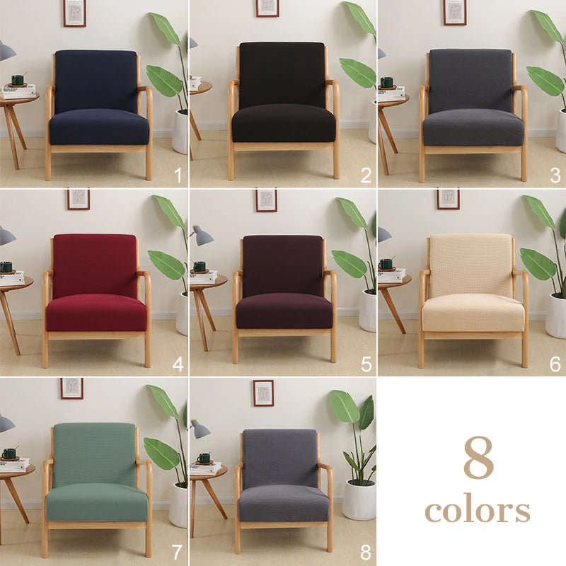 Armchair Slipcover Elastic Modern Chair Cover Zipper Stretch Wood Arm Chair Cover Protector Removable Seat Cover Home Decor