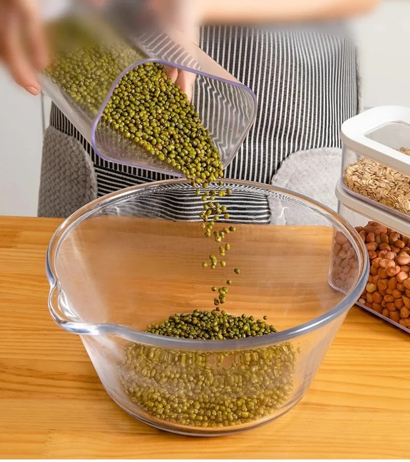 Sealed Grain Storage Box Transparent Food Cereal Kitchen Storage Container Rice Tank Barrel Coffee Bean Organizer Kitchen Tools