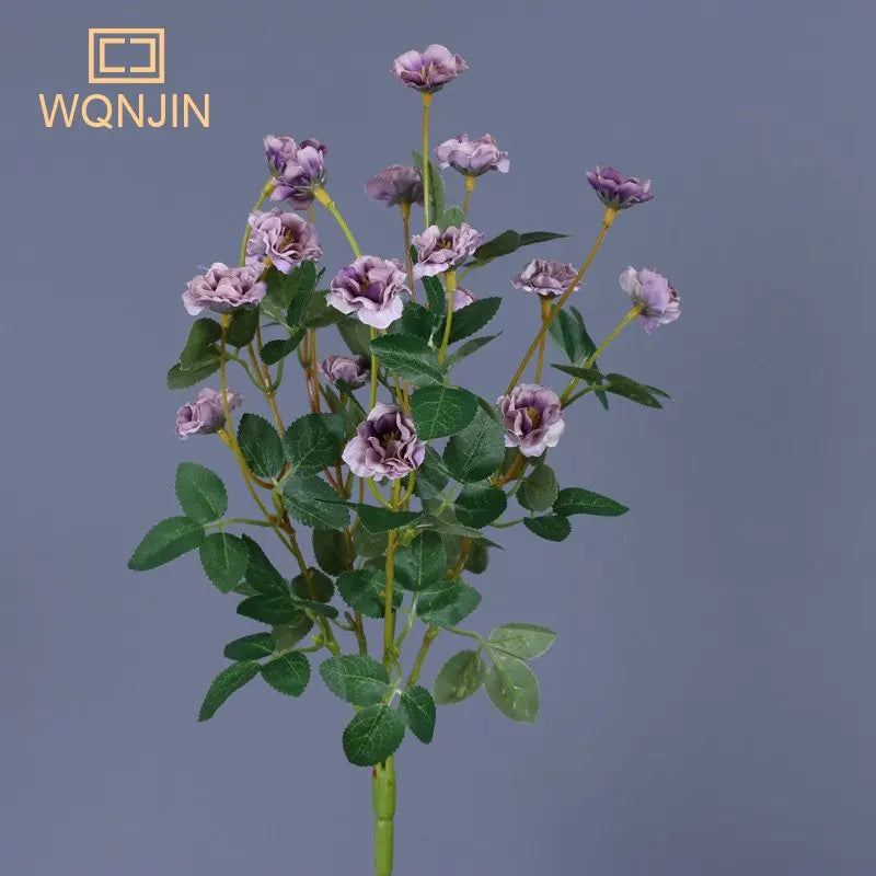 Small Roses Artificial Flower Wedding Garden Table Rose Bouquet Arrangement Home Party Fake Plant Simulation Decoration