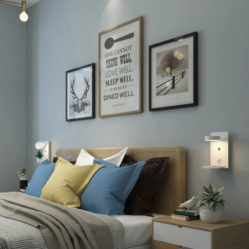 Bedroom Led Wall Lamps with USB Charge Wall Light Indoor Lamp for Living Room Decor Wall Panels with Switch Aisle Modern Sconce