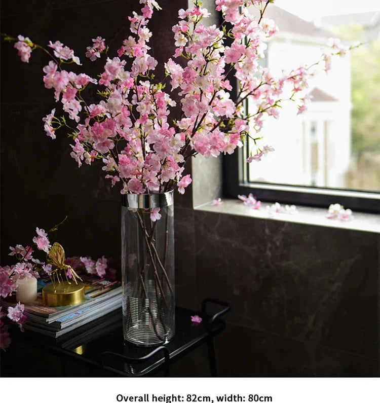 Artificial Cherry Blossom Branches, Silk, Pink, White, Fake Plant, Living Room, Home, Wedding Arch, DIY Decorative Floral, 109cm