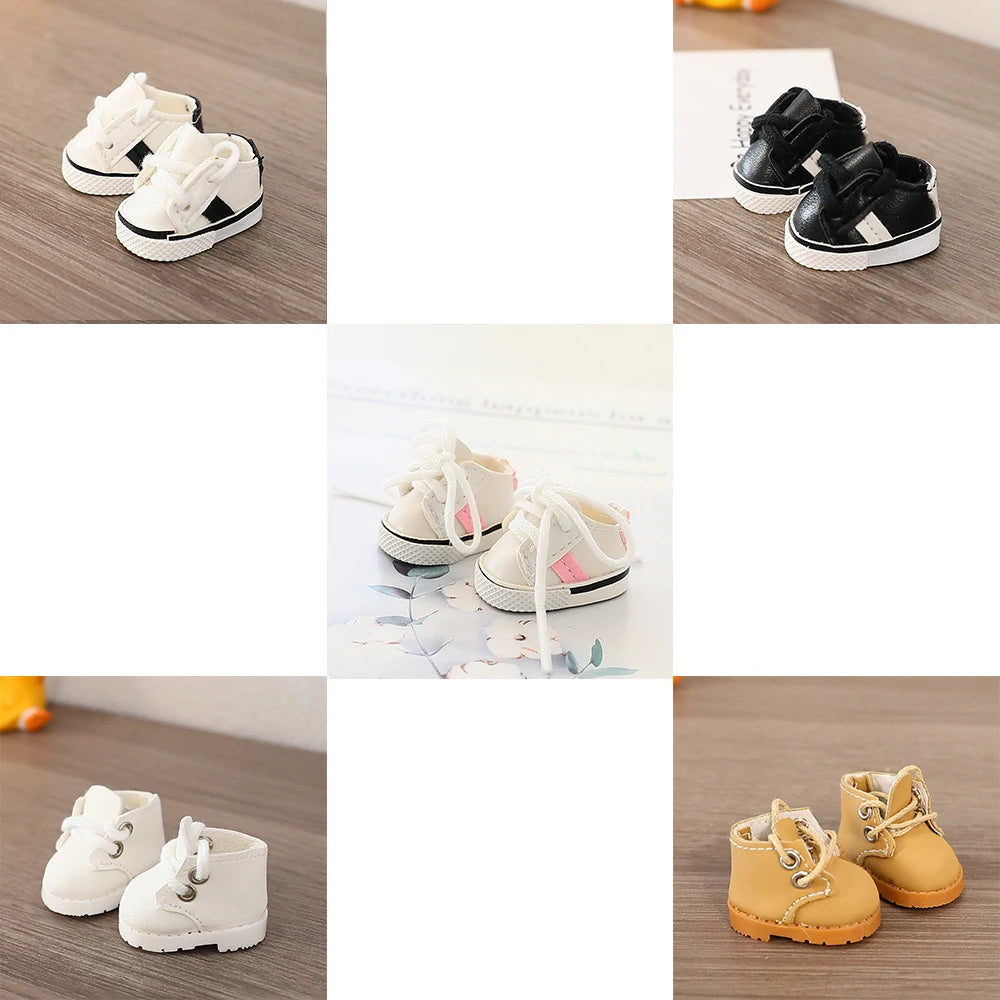 【Labubu Shoes】Labubu Mini Leather Boots for 15/17cm Dolls - Multi Colorful Fashion DIY Shoes Sitting Party Wearing Accessories