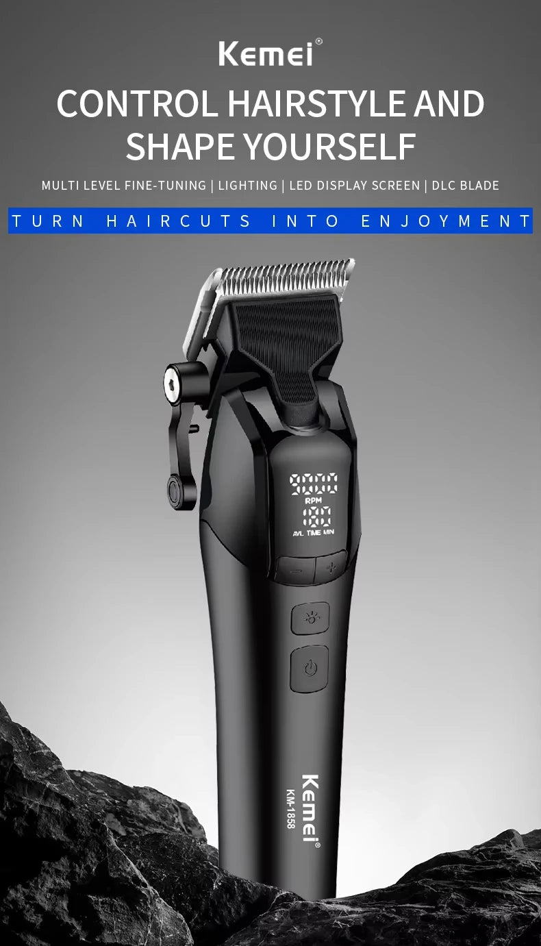 Kemei KM-1858 9000RPM 10W Hair Clipper,KM-264 Rechargeable Electric Trimmer,Original KM-T95 Shaver For Men Barber Clippers Kit
