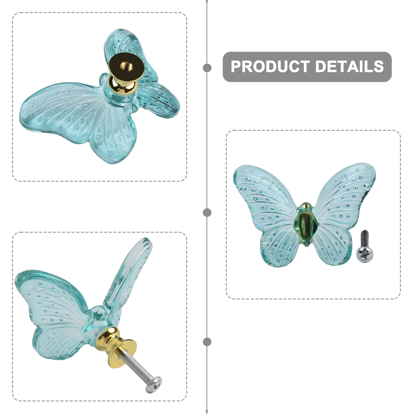 1pcs Butterfly Dresser Pulls Clear Drawer Knobs Cabinet Knobs Bathroom Door Knobs Cabinet Handle Knobs For Dresser Accessories