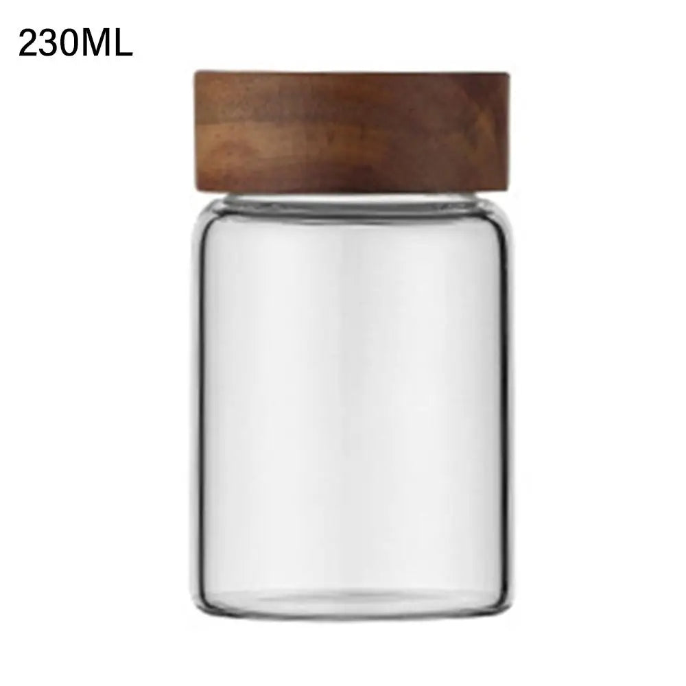 Home&Kitchen Containers Acacia Wood Miscellaneous Grain Storage Tank Split Bottle Sealed Can Storage Pots Spice Jars