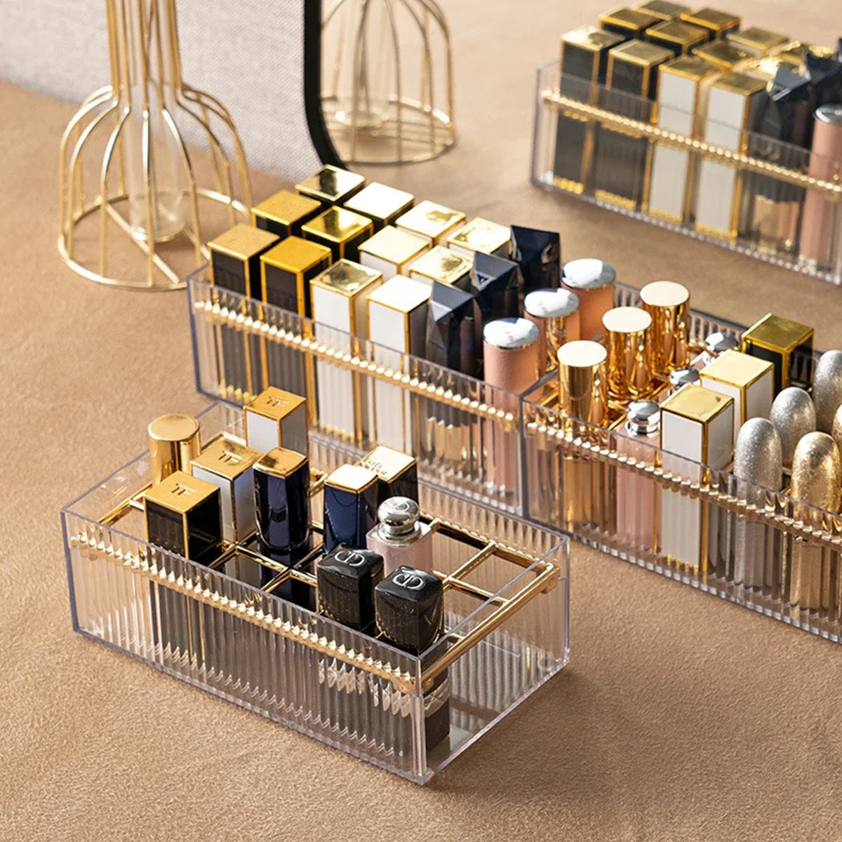 Plastic Make Up Organizer 18 Space Decoration for Dresser Countertop Storage Stand Lipstick Holder Lip Gloss Holder Organizer