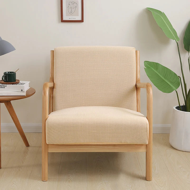 Armchair Slipcover Elastic Modern Chair Cover Zipper Stretch Wood Arm Chair Cover Protector Removable Seat Cover Home Decor