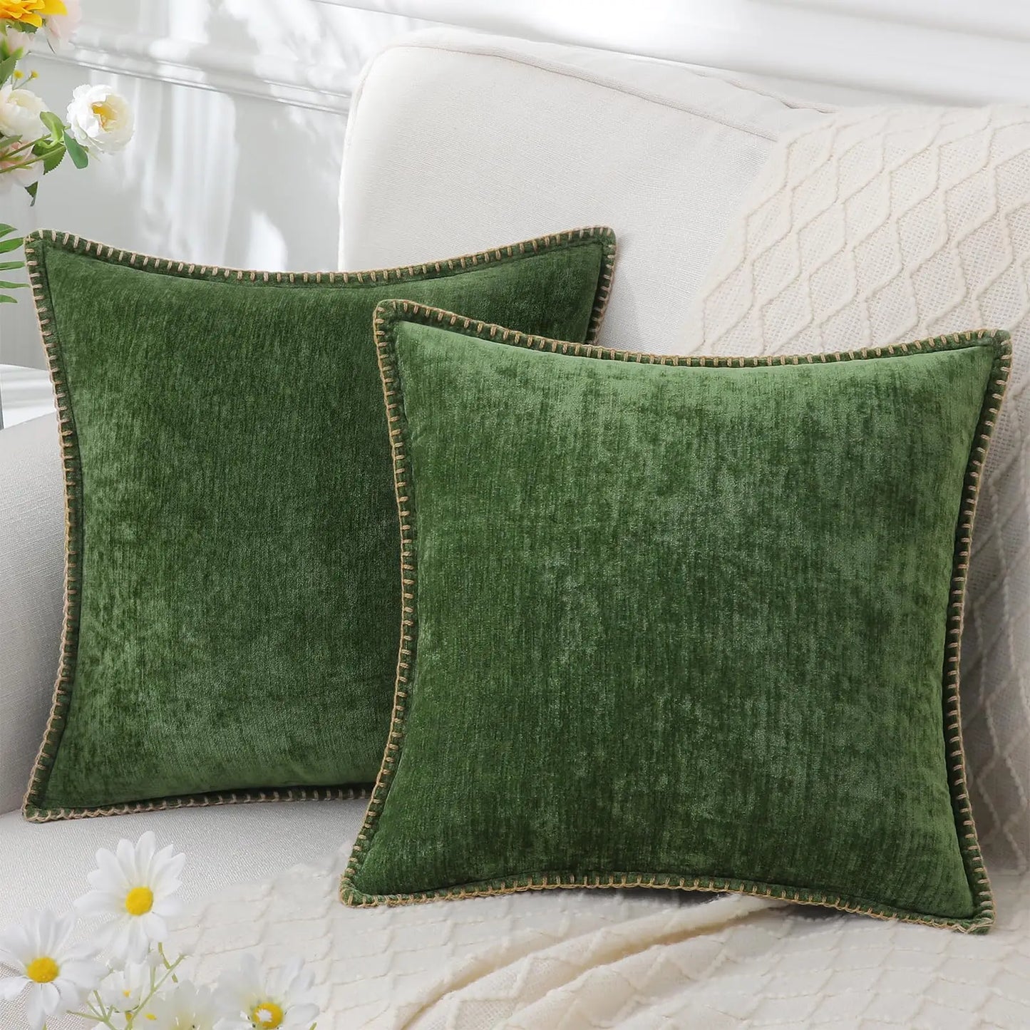 Homaxy Chenille Cushion Cover 50x50cm Velvet Decorati Throw Pillow Cover Soft Luxury Pillowcase For Sofa Decor Pillow Case 40x40