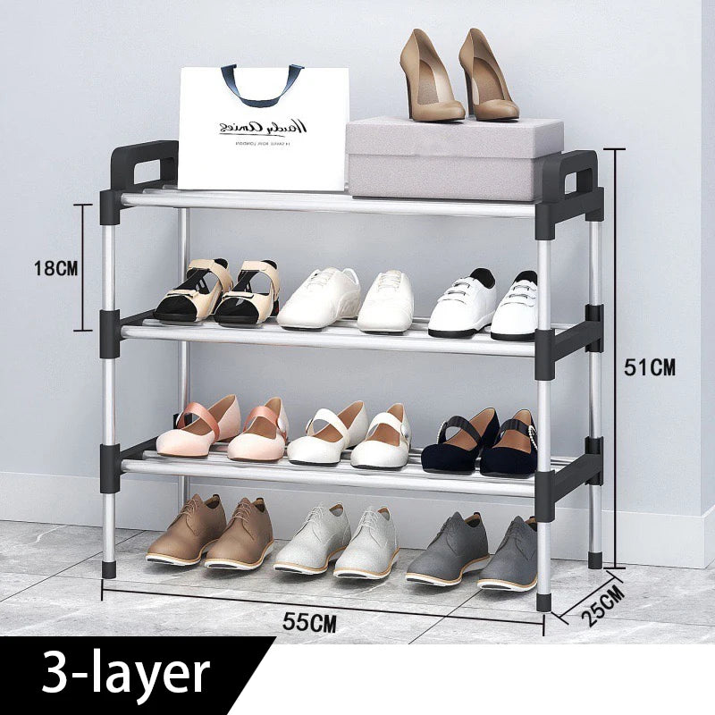 3-8Floor Simple Shoe Rack Multi Layer Dustproof Household Doorstep Shoe Cabinet Storage Space Saving Assembly Of Small Shoe Rack