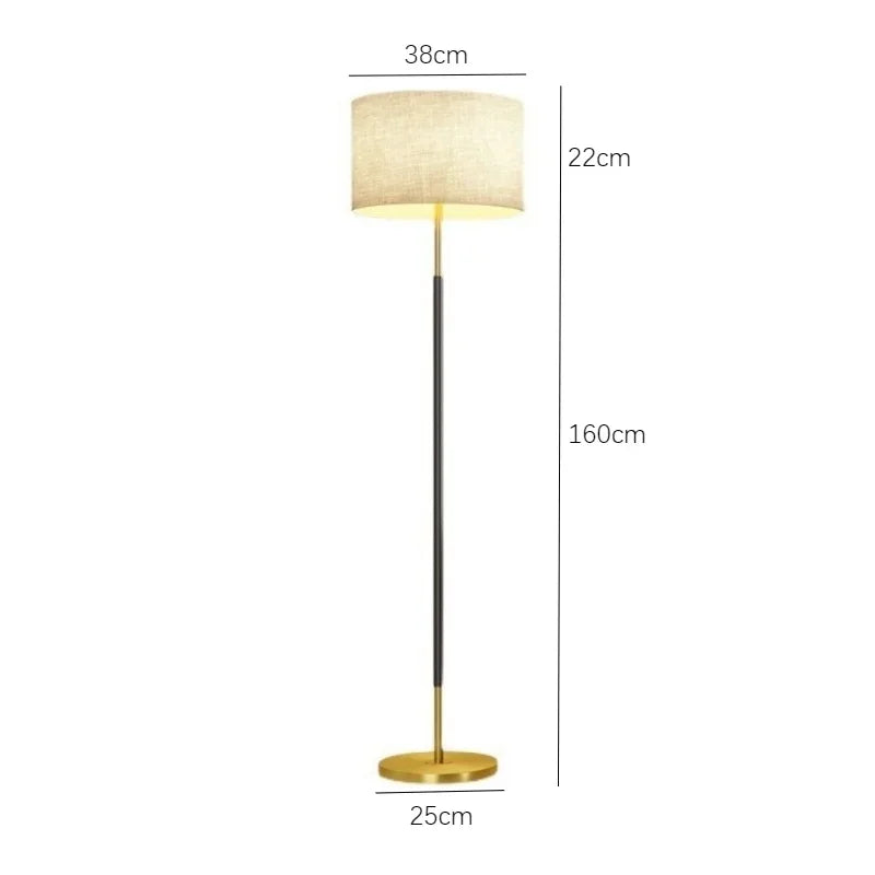 Modern Luxury Floor Lamp For Living room Sofa side Fabric lampshade Bedroom Bedhead Study decoration Standing lamp