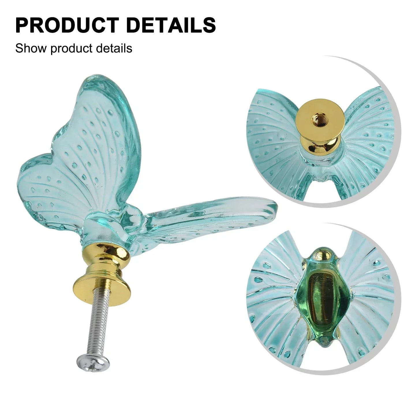 1pcs Butterfly Dresser Pulls Clear Drawer Knobs Cabinet Knobs Bathroom Door Knobs Cabinet Handle Knobs For Dresser Accessories