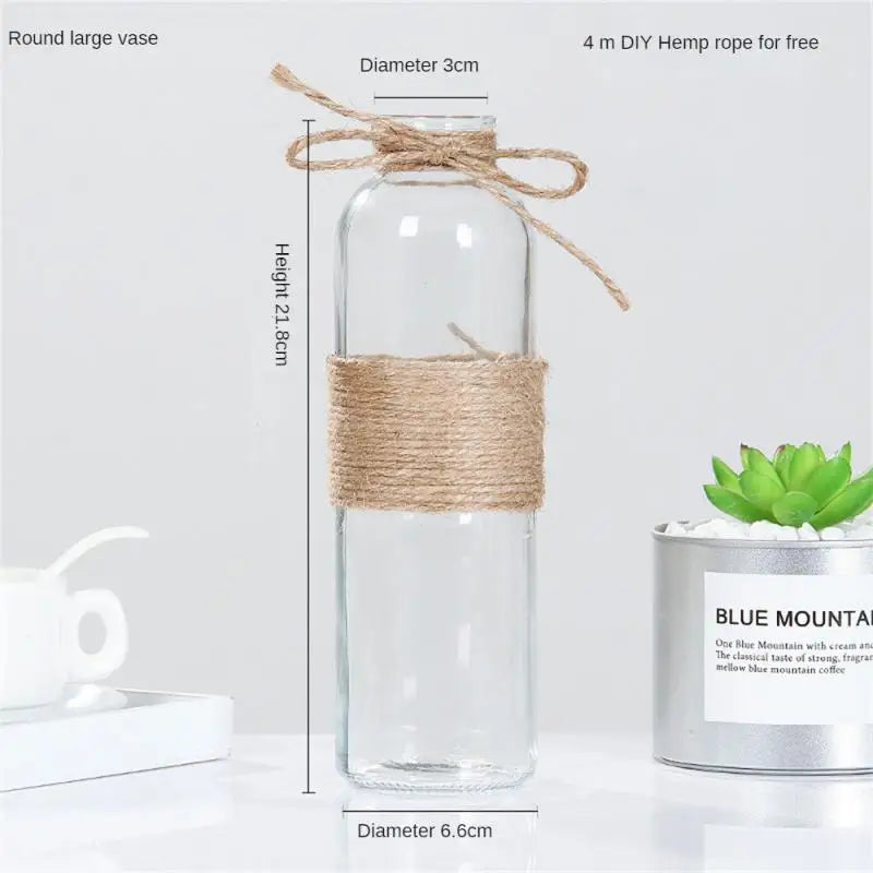 Glass Vase Thickened And Wear Resistant High Quality Thickened Glass Home Decoration Flower Ornaments Flanging Design Circular