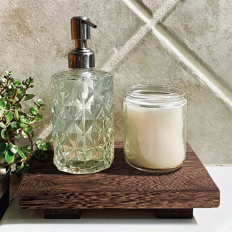 Retro Wooden Bathroom Tray Vanity Hands Soap Scented Candle Storage Holder Kitchen Seasoning Tray Home Decoration For Lr Bth etc