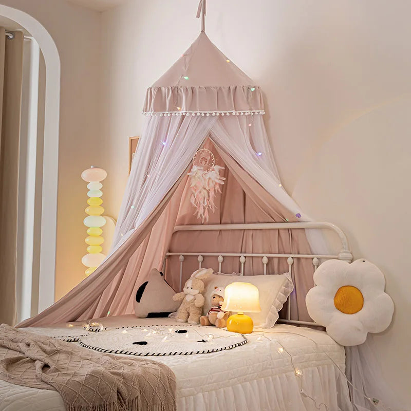 Dome bed curtain children's indoor light-proof bed curtain windproof bedside ceiling blackout double-layer mosquito net curtain