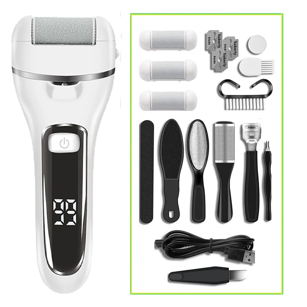 Electric Foot File Callus Remover Machine Rechargeable Foot Grinder Pedicure Machine Pedicure Device Foot Care Tools Feet