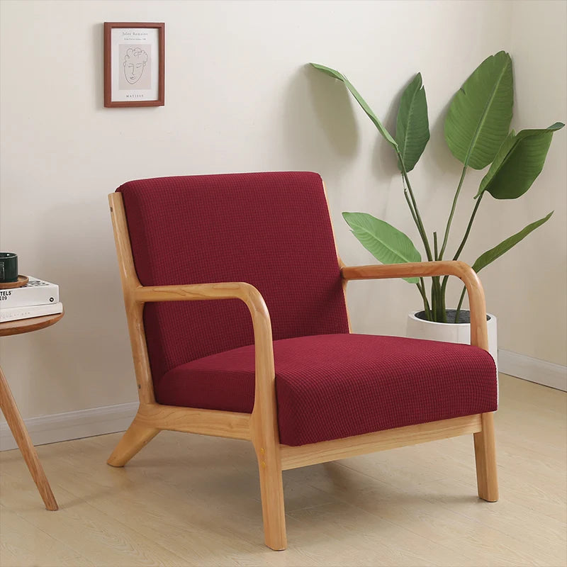 Armchair Slipcover Elastic Modern Chair Cover Zipper Stretch Wood Arm Chair Cover Protector Removable Seat Cover Home Decor