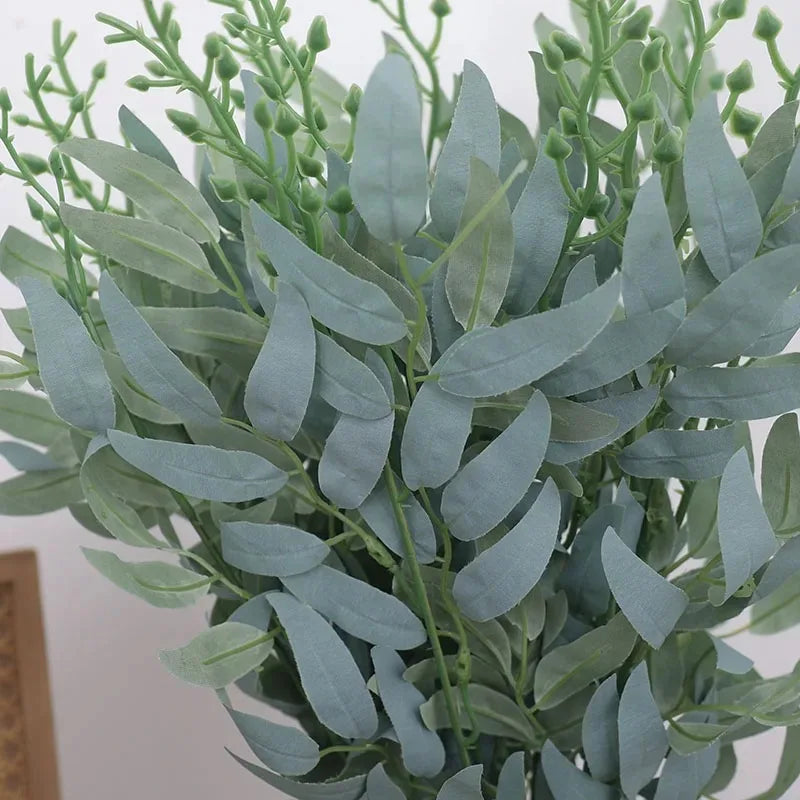 Artificial Plants Leaf Green Long Branch Fake Eucalyptus Flower Arrangement Accessories Wedding Home Decoration Fake Floral