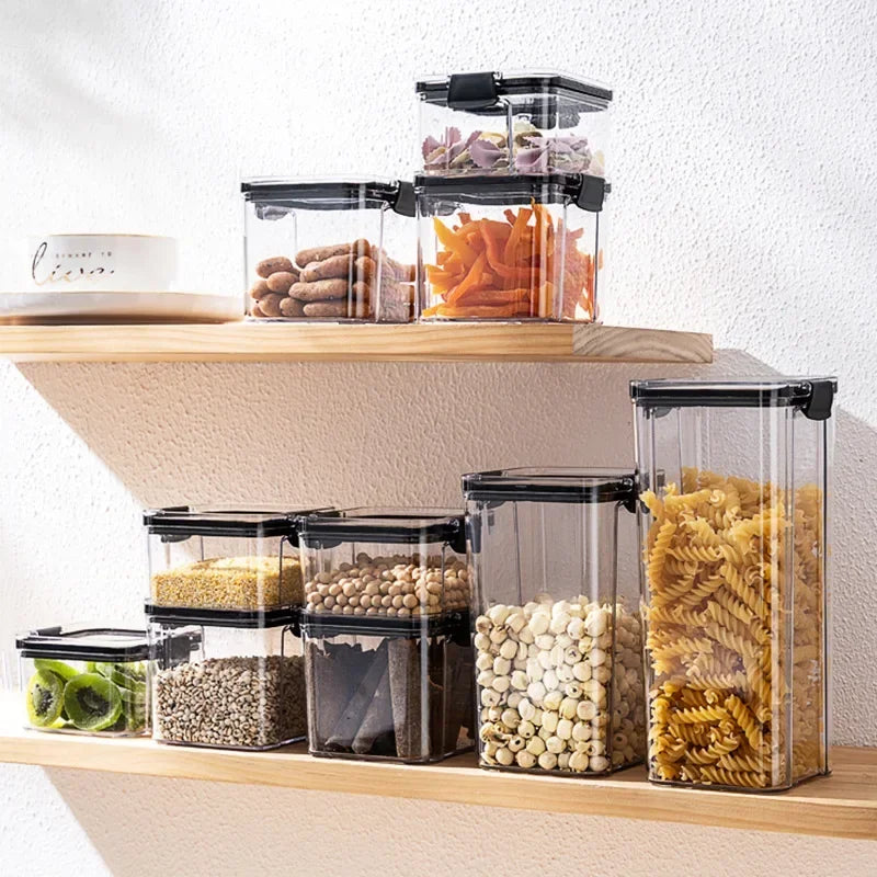 PET Food Storage Containers Kitchen Organization Kitchen Storage Box Jars Ducts for Food Storage Box Fridge Organizer Containers