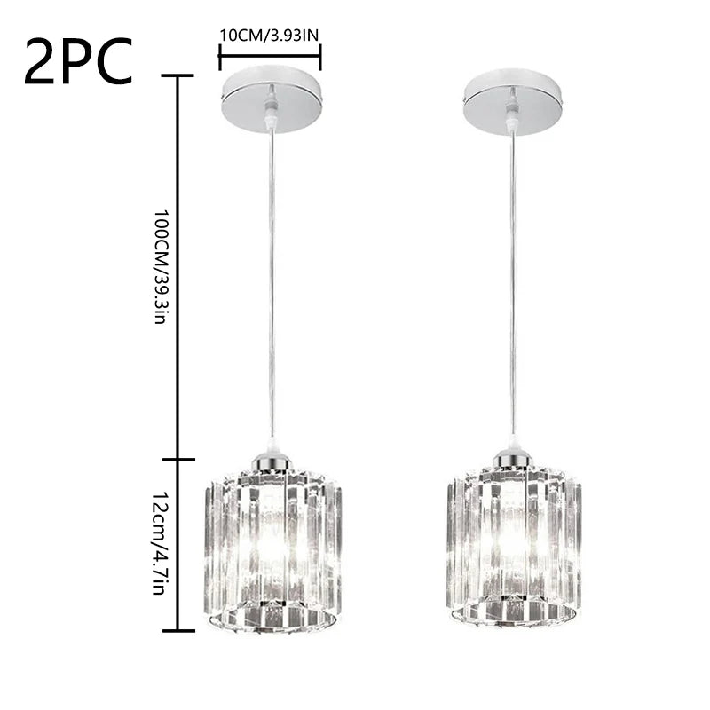 Modern American Minimalist Style Living Room Dining Room Bar Counter Bedroom Study Corridor 110V Chrome Iron Crystal Chandelier