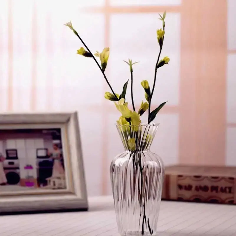 1PC Scandinavian Transparent Vase Plant Vase Flower Pot Hydroponic Plant Container Desktop Vase Home Decoration