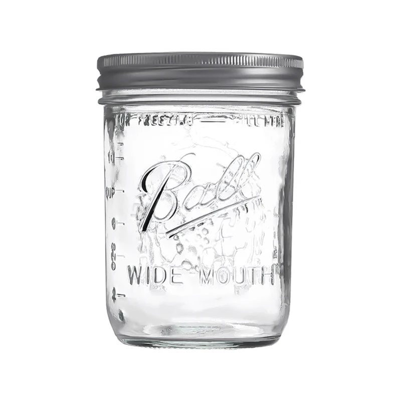 American Mason Jar Glass Transparent Oat-Sealed Beverage Cup Durable Kitchen Storage Container for Milk Shake & Juice