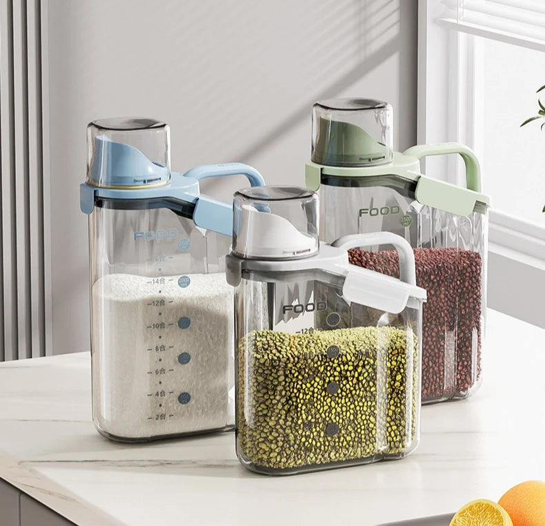 Cereal Containers Storage Compact Clear Dry Food Storage Containers with Pouring Spout Measuring Cup