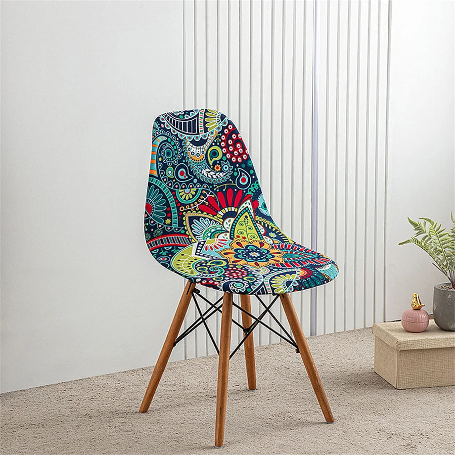 1Pc Printed Dining Table and Chair Cover Household Elastic Chair Cover Eames Chair Cover Special-Shaped Chair Cover