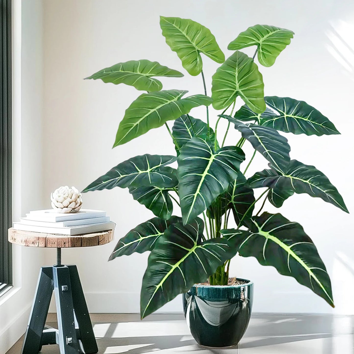 47-109cm Artificial Flowers Calla Lily Horseshoe Leaf Turtle Leaf Bobcat Leaf Fake Plant Ornamental Holiday Home Decoration