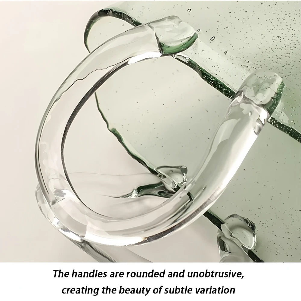 Ins Creative Vase Large Capacity Juice Glass Cup Water Raised Flower Arrangemen Handbag Glass Vase Fish Farming Vases Decoration