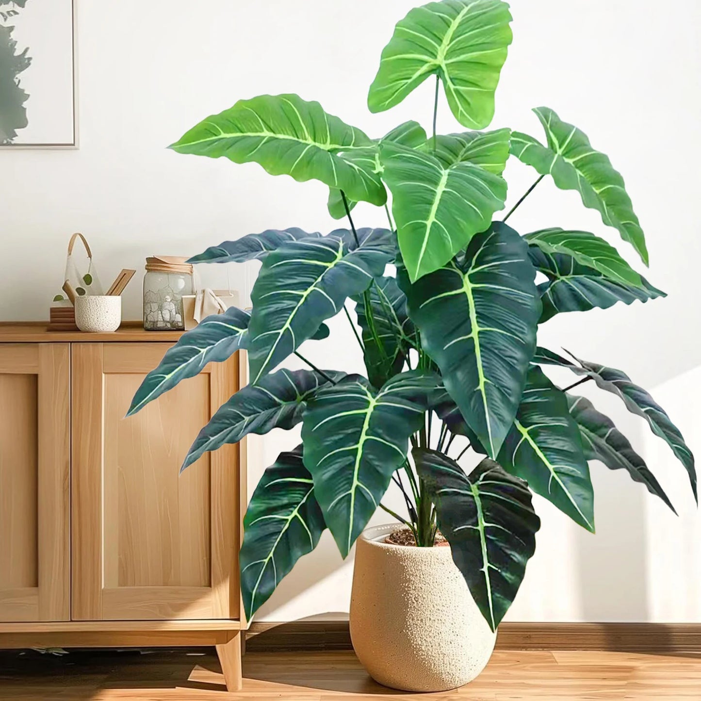 58-108cm Artificial Flowers Calla Lily Horseshoe Leaf Turtle Leaf Bobcat Leaf Fake Plant Ornamental Holiday Home Decoration