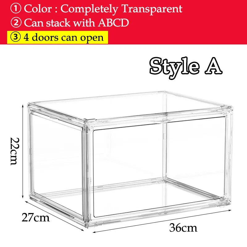 Transparent Storage Box Desktop Book Organizer Display Box Dustproof Large-capacity Storage Box for Books Models Bags Cosmetics