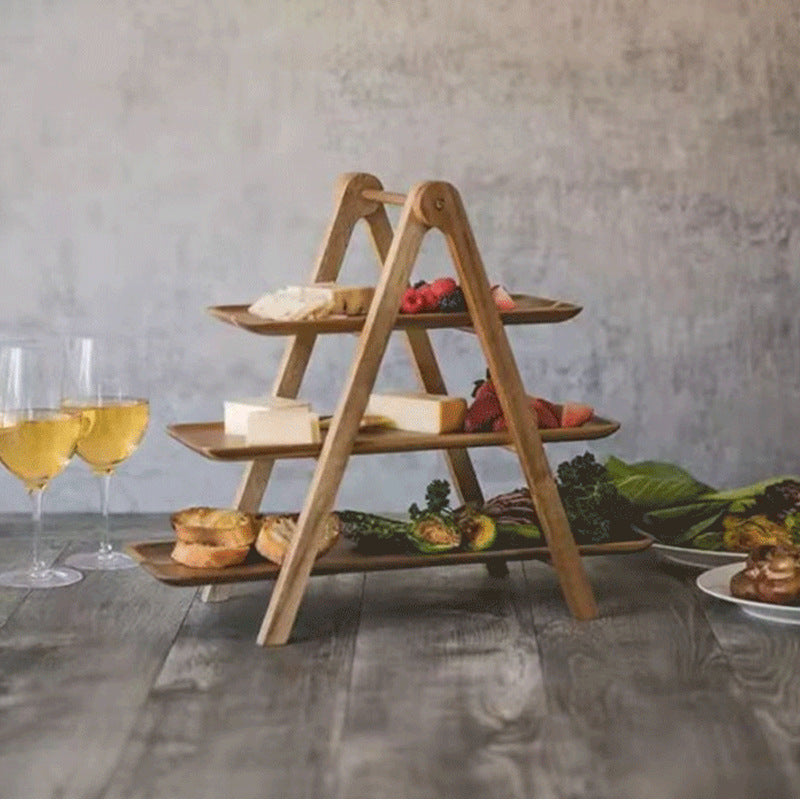 Fruit Tray for Serving Food, Decorative Trays, Kitchen Storage & Organization, Snack Dish Plates, Wooden Wood