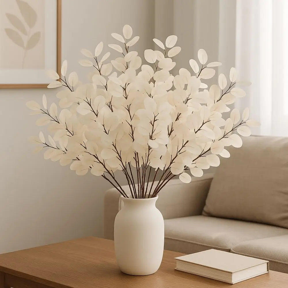 41cm Artificial Eucalyptus Branches Non-Fading Handmade Fake Eucalyptus Leaf Realistic Simulation Plants Outdoor Indoor Decor