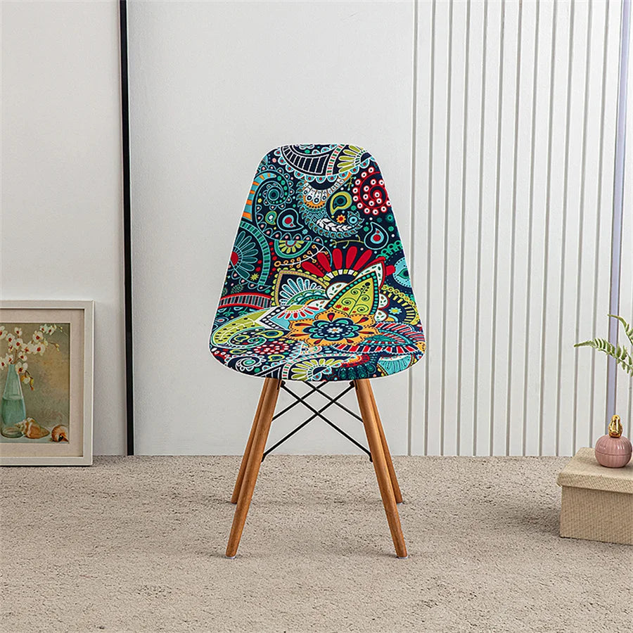 1Pc Printed Dining Table and Chair Cover Household Elastic Chair Cover Eames Chair Cover Special-Shaped Chair Cover