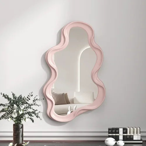 Lazzy House Wall Mirror for Bedroom Bathroom Kawaii Makeup Mirror House Decoration Living Room Decoration Home Decor