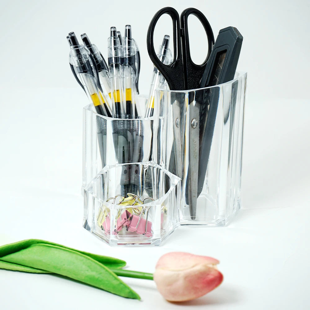 Lipstick Makeup Brush Pen Holder Transparent Storage Rack Desktop Cosmetics Storage Box Office Desk Acrylic Box Home