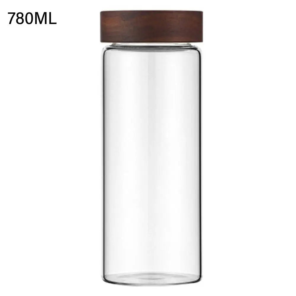 Home&Kitchen Containers Acacia Wood Miscellaneous Grain Storage Tank Split Bottle Sealed Can Storage Pots Spice Jars