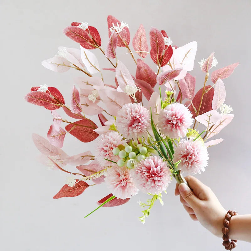 Artificial Flowers Peony Fake Flowers Hydrangea Crafts for DIY Home Bridal Wedding Party Festiva Decoration