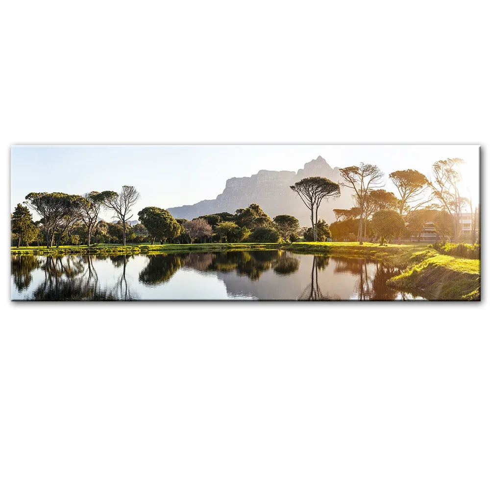 Modern, Minimalist, Wall Art, Landscape Seaside Goldenwood Bridge, Canvas Print Poster, Home Living Room Backdrop Decoration