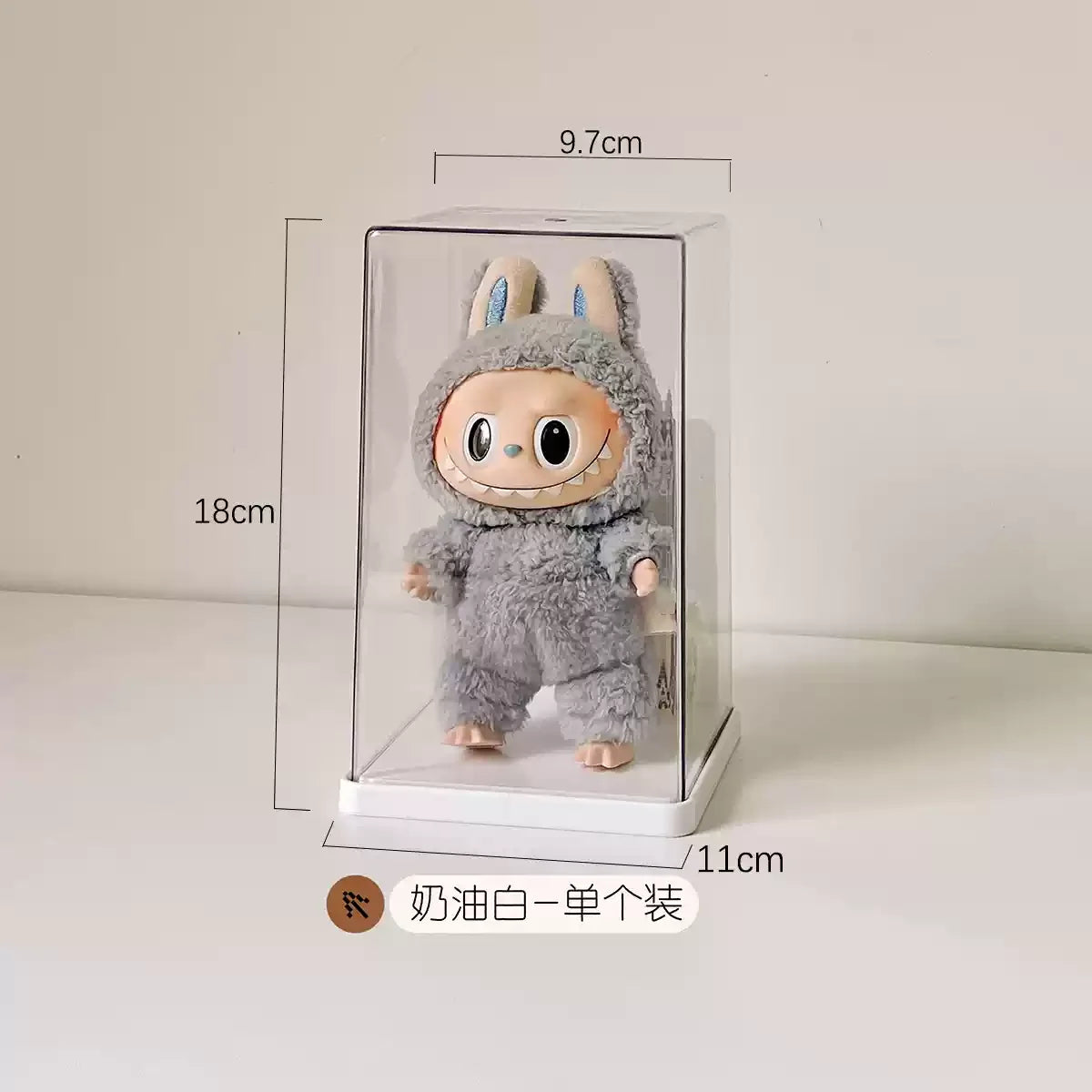 Labubu Acrylic Storage Box Large Capacity Transparent Rectangle Doll Display Cabinet Dustproof Home Desktop Toy Organizer