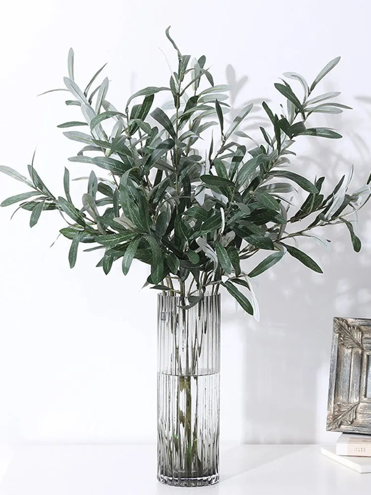 Artificial Green Leaf Olive Branch Fruit Fake Plants Wedding Home Photography Props Flower Arrangement Decoration Indoor Outdoor
