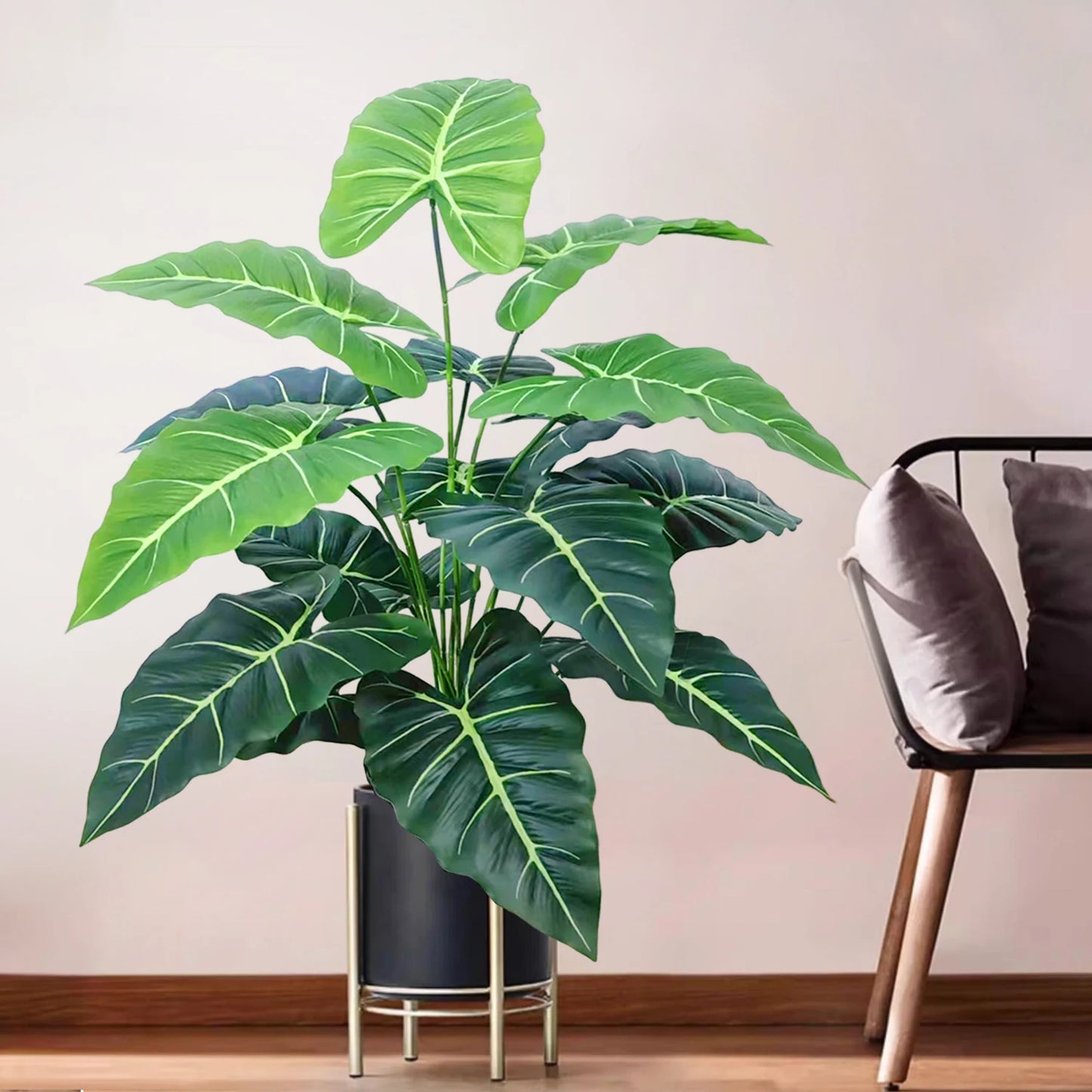 58-108cm Artificial Flowers Calla Lily Horseshoe Leaf Turtle Leaf Bobcat Leaf Fake Plant Ornamental Holiday Home Decoration