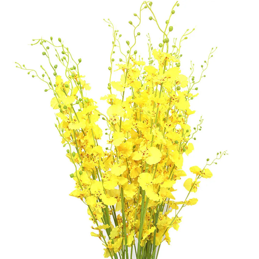 Yellow Simulation Flower Dancing Orchid Decoration Fake Flower Soft Decoration Simulation Plant Home Wedding Artificial Flowers