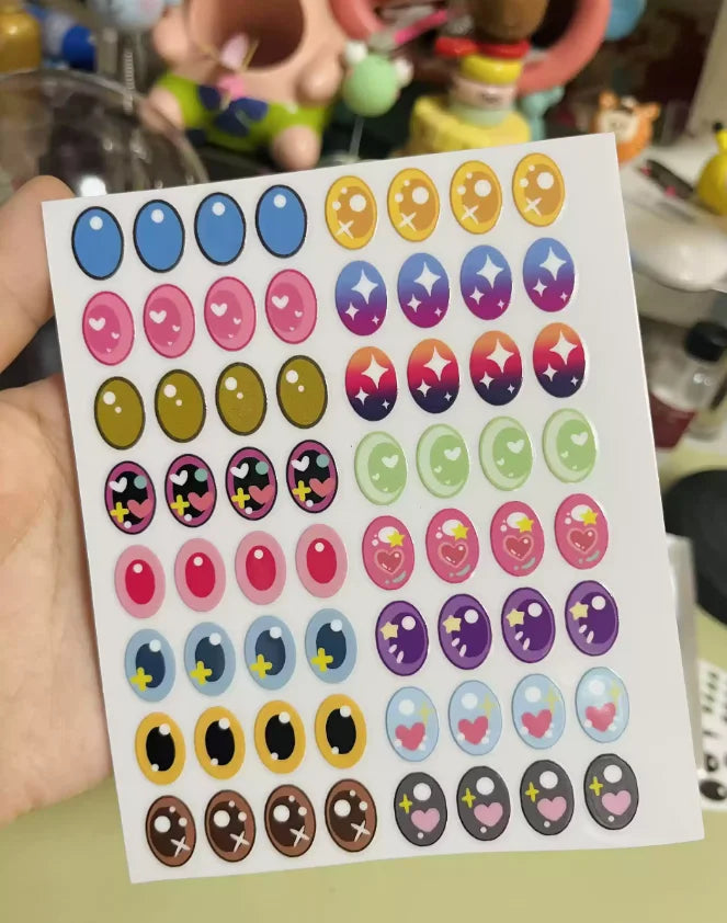 17cm Labubu Color Metal Bracelet Labubu Exquisite Eye Makeup Stickers Eyelash Stickers Vinyl Doll Diy Accessories