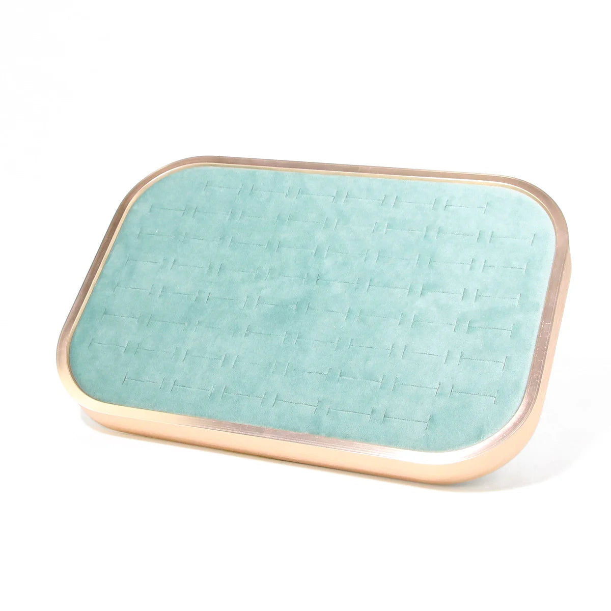 High-grade Metal-edged Jewelry Tray Inside Sufiber Velvet Jewelry Tray Necklace Ring Pendant Bracelet Storage Display Tray