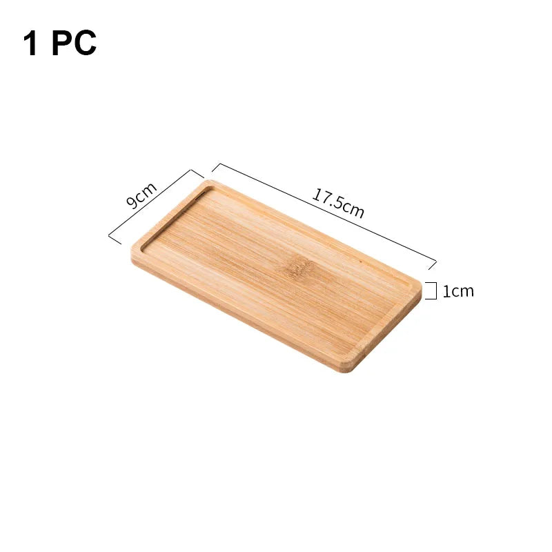 Wooden Soap Dispenser Tray Multi Bamboo Multi Shape Wooden Holder Pot Tray Home Decor Garden Supplies Photography Props Coaster