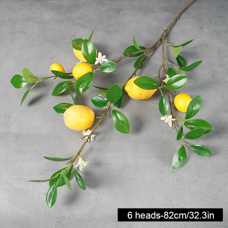 Lemon Branches With Fruit Simulation Green Plants Fresh Home Decoration Photo Props Plastic Fruit Flower Arrangement Fake Flower